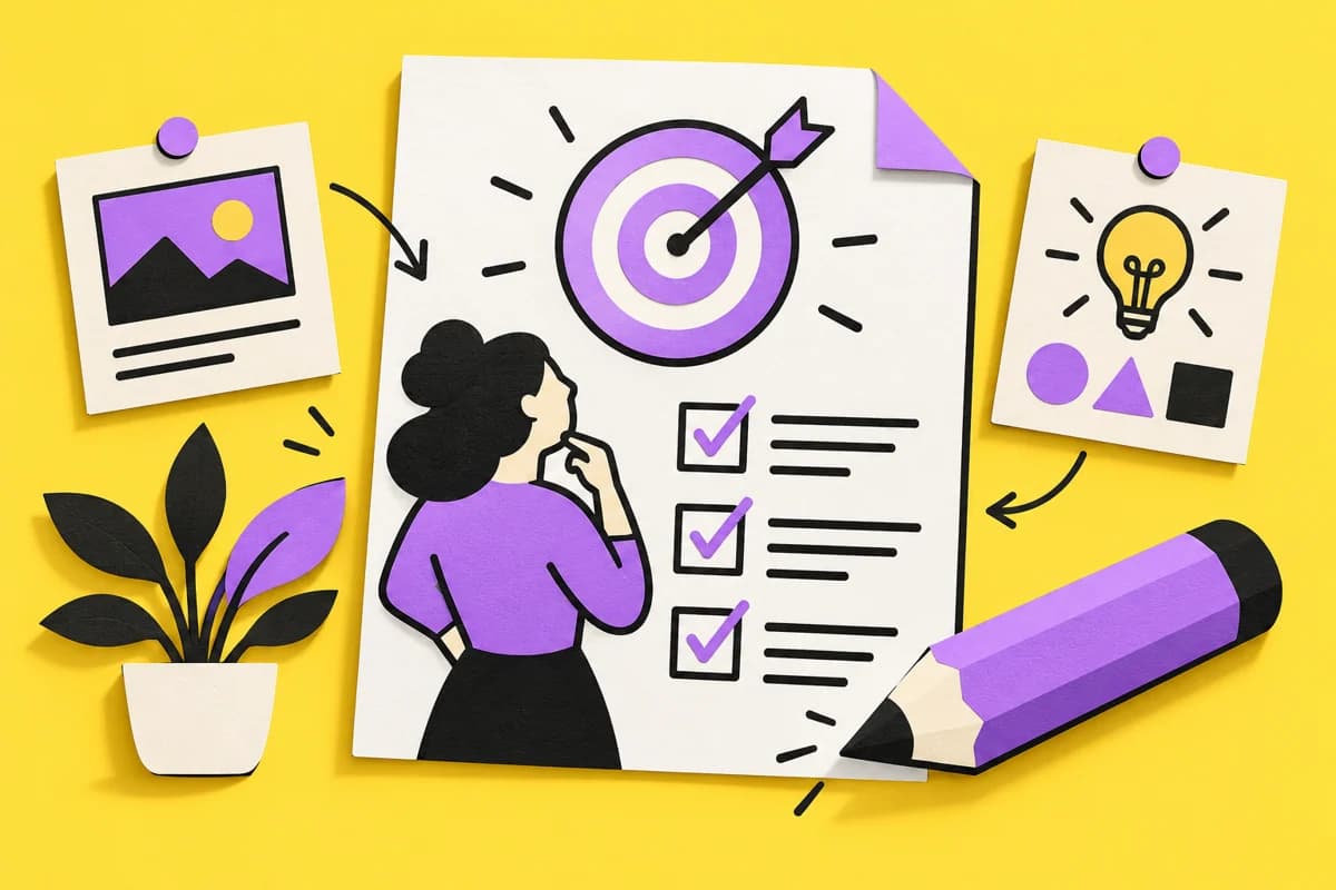 A creative brief connects the learner, the idea, and useful content.